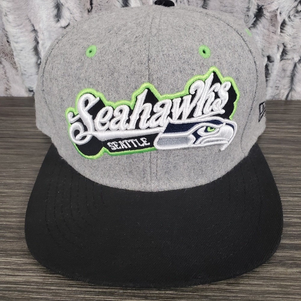 Seattle Seahawks New Era Snap Back Grey Hat 60% Wool Black Bill CRISP Clean